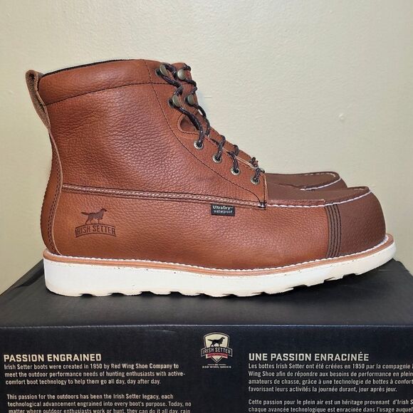 Irish Setter Wingshooter XD 6" Waterproof Leather Safety Toe Work Boots 12 EE - Picture 1 of 8